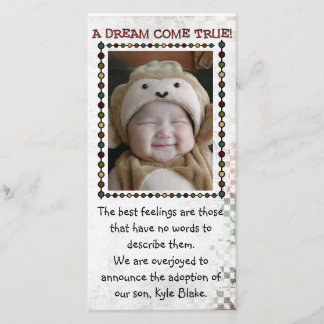 養子縁組の写真カード 案内状