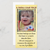 養子縁組の写真カード 案内状 (正面/裏面)