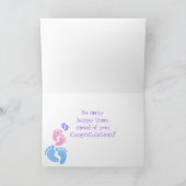 養子縁組の追加かわいいベビー，子供の足 カード (内部)