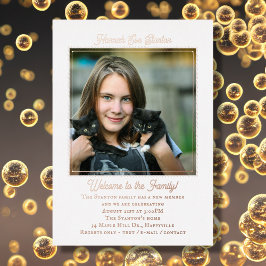 養子縁組オールドガールバラゴールドフォイル招待状 箔招待状