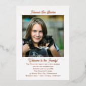 養子縁組オールドガールバラゴールドフォイル招待状 箔招待状 (正面)