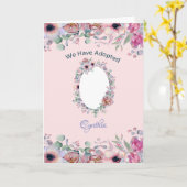 養子縁組カードに写真を追加新しい娘 カード (黄色い花)