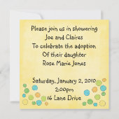 養子縁組シャワーの招待状 招待状 (裏面)