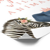 養子縁組センター |ピンクサファリ誕生日パーティーサイン ポスター (角)