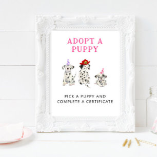 養子縁組センター  女子ファイアファイターパーティー標識 ポスター