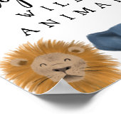 養子縁組センター | Boy Safari誕生日パーティーサイン ポスター (角)