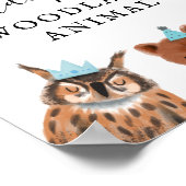 養子縁組センター Boy Woodland Birthday Partyのサイン ポスター (角)