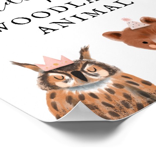 養子縁組センター | Gir Woodland誕生日パーティーサイン ポスター (角)