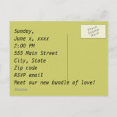 養子縁組パーティの招待状 インビテーションポストカード (裏面)