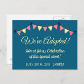 養子縁組パーティの招待状 インビテーションポストカード (正面/裏面)