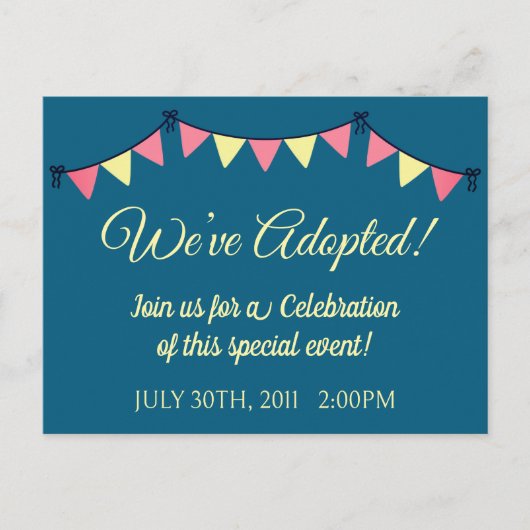 養子縁組パーティの招待状 インビテーションポストカード (正面)