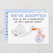 養子縁組パーティの招待状 インビテーションポストカード (正面/裏面)