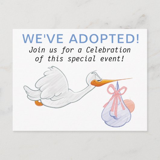 養子縁組パーティの招待状 インビテーションポストカード (正面)