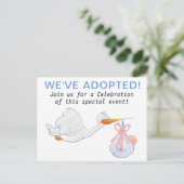 養子縁組パーティの招待状 インビテーションポストカード (スタンド正面)