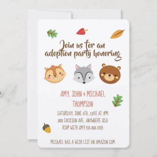 養子縁組パーティーのお知らせ - 招待状 (裏面)