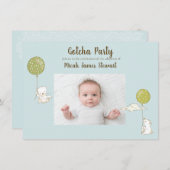 養子縁組パーティー「Gotcha」パーティーによる少年の個人設定 招待状 (正面/裏面)