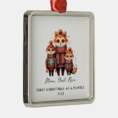 養子縁組初めてのクリスマスのキツネ3名 メタルオーナメント (右)