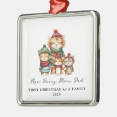 養子縁組初めてのクリスマス4虎の家族 メタルオーナメント (左)