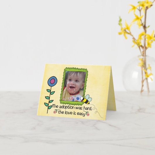 養子縁組日カード カード (黄色い花)