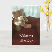 養子縁組歓迎男の赤ちゃん カード (黄色い花)