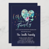 養子縁組気にお祝い 招待状 (正面/裏面)