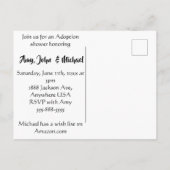 養子縁組気にのパーティー インビテーションポストカード (裏面)