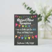 養子縁組気にのパーティー インビテーションポストカード (スタンド正面)