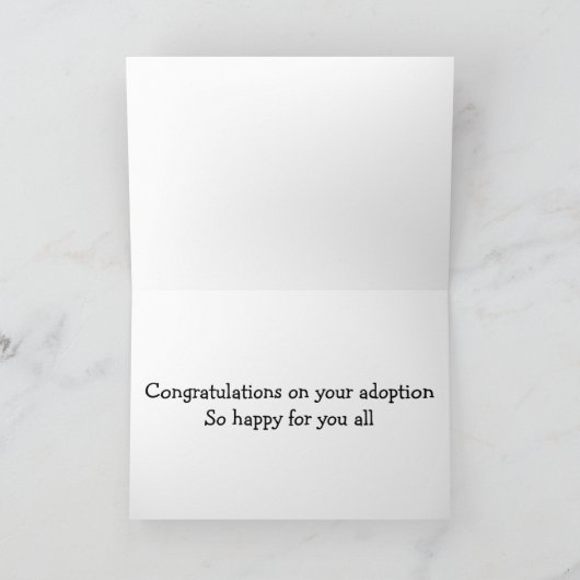 養子縁組=新生児人形 カード (内部)