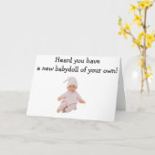 養子縁組=新生児人形 カード (黄色い花)