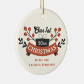 養子縁組「私たちの初めてのクリスマス」写真バック記念写真 セラミックオーナメント (右)