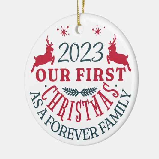 養子縁組「私たちの最初の永遠の家族のクリスマス」 セラミックオーナメント (左)