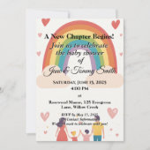 養子縁組：虹の赤ちゃんシャワー 招待状 (正面)