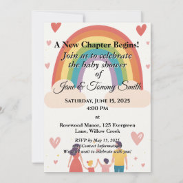 養子縁組：虹の赤ちゃんシャワー 招待状