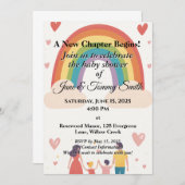 養子縁組：虹の赤ちゃんシャワー 招待状 (正面/裏面)