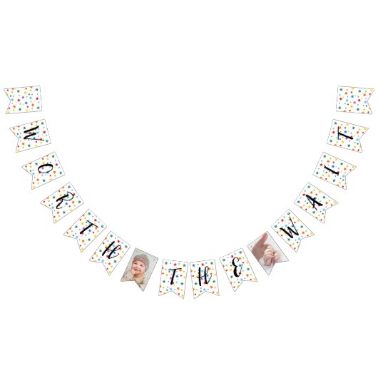 養子縁組:赤ちゃんシャワー写真バンティング バンティングフラッグ (全)