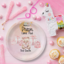 養子里子の女の子ピンクのテーマパーティー ペーパープレート