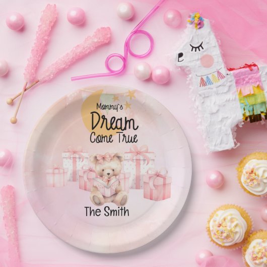 養子里子の女の子ピンクのテーマパーティー ペーパープレート (パーティー)