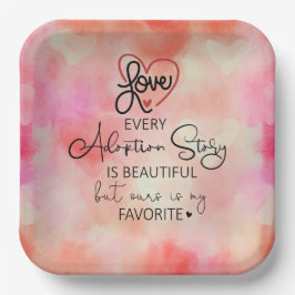 養子里子家庭の歓迎パーティー ペーパープレート