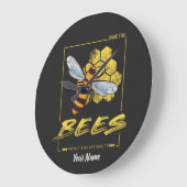 養救蜂家と養蜂家 ラージ壁時計 (傾斜)