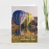 養育関係のパパ-熱気の気球のための父の日 カード (正面)