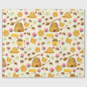 養蜂パターンラッピング紙 ラッピングペーパー (フラット)