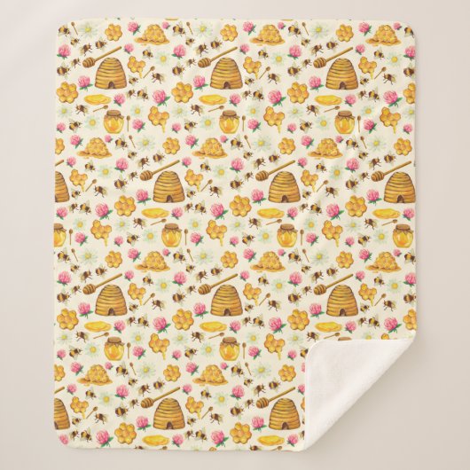 養蜂パターン シェルパブランケット (正面)