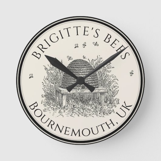 養蜂会社養蜂家縁ど時計スケップ ラウンド壁時計 (正面)