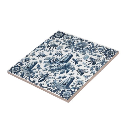 養蜂切手ウクライナ養蜂技術ヴィンテージ タイル (側面)