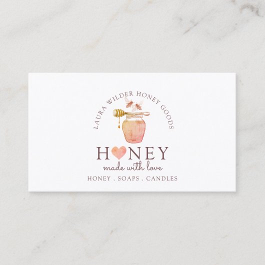養蜂場の蜂蜜製品 名刺 (正面)