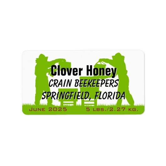 養蜂家と養蜂家シルエットカスタムハニージャー ラベル (正面)