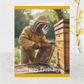 養蜂家と養蜂家 カード (黄色い花)