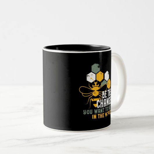 養蜂家にとっておもしろい変わりやすい ツートーンマグカップ (正面右)