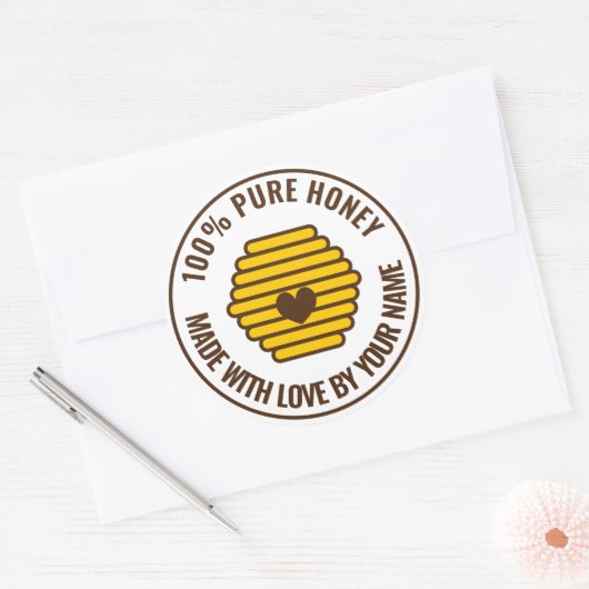 養蜂家のためのビーハイブのハートのロゴのjarシール ラウンドシール (封筒)