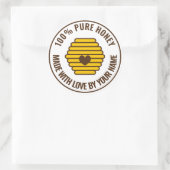 養蜂家のためのビーハイブのハートのロゴのjarシール ラウンドシール (バッグ)